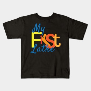 My First Hanukkah Latke Blue Orange Yellow Kids T-Shirt